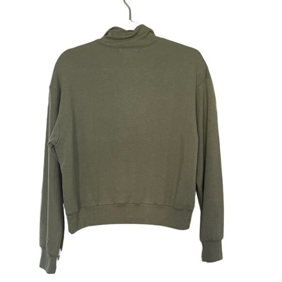 Oli Viv Cozy Half Zip Long Sleeve Popover Sweatshirt Medium Olive Green Soft - Picture 2 of 8